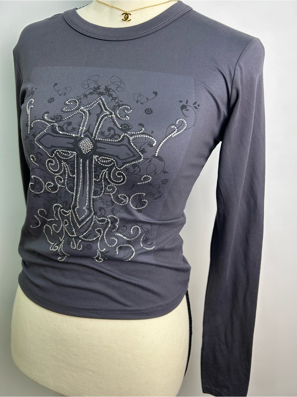 Y2K Rhinestone Charlotte Russe Long Sleeve - Picture 3 of 6